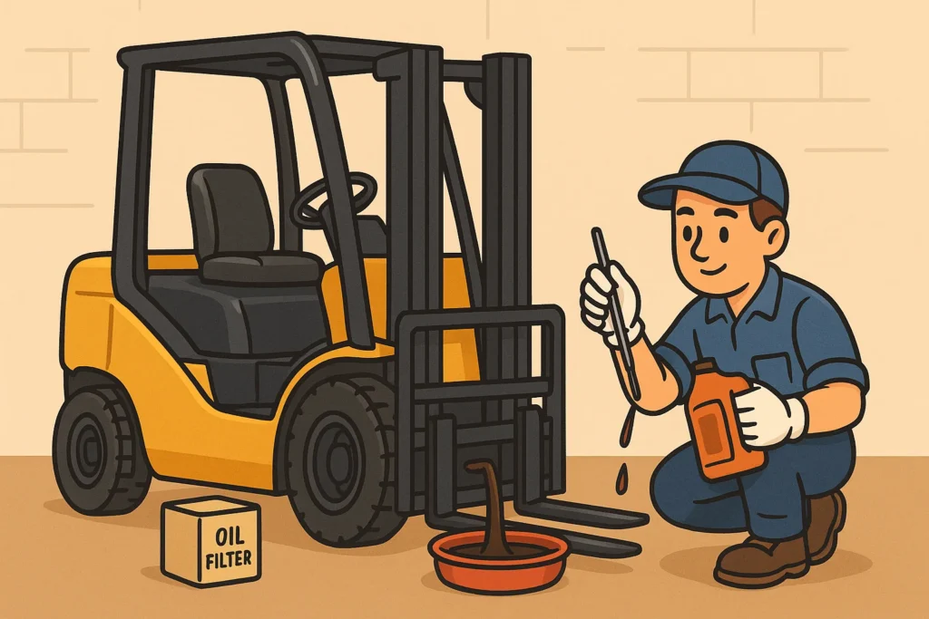kesalahan ganti oli forklift