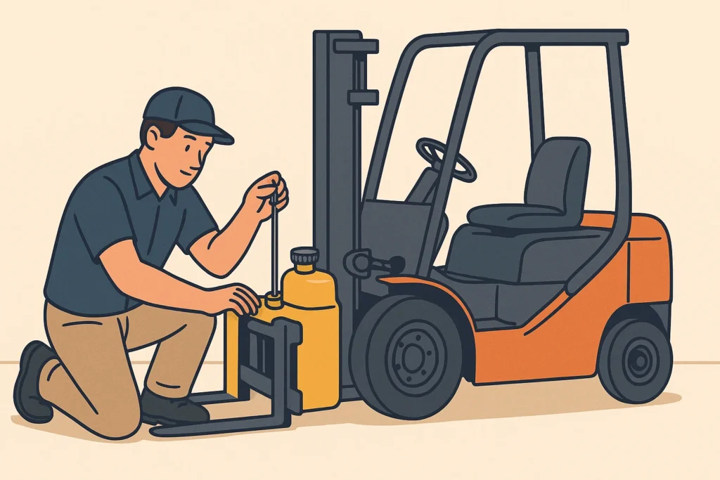 cara cek oli hidrolik forklift reandy khazhen training