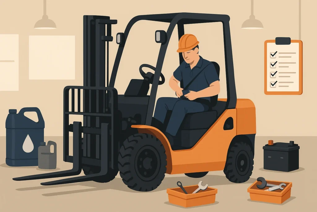 reandy khazhen perawatan forklift harian